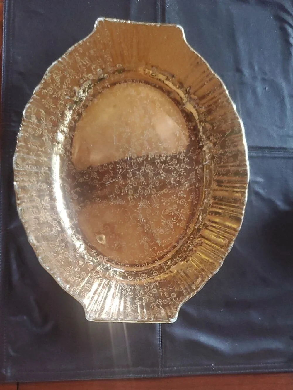 Vintage Homer Laughlin Coronet 22K Gold Filigree Oval Serving Platter